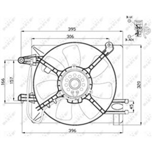 NRF 47486 - Radiator fan (with housing) fits: DAEWOO MATIZ 0.8/1.0 09.98-