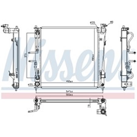 666220 Radiator, engine cooling NISSENS