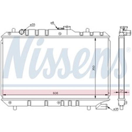 NISSENS 64168 - Engine radiator fits: SUZUKI BALENO 1.8 03.96-05.02