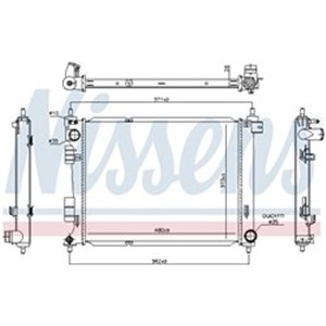 NISSENS 606735 - Engine radiator (Manual) fits: HYUNDAI I20 ACTIVE, I20 II 1.0-1.4D 11.14-