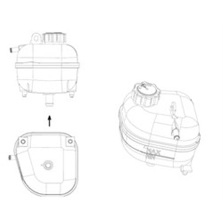 NRF 454041 - Coolant expansion tank (with plug) fits: MINI (R50, R53), (R52) 03.02-11.07