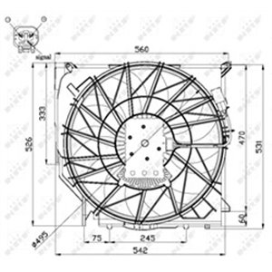 NRF 47672 - Radiator fan (with housing) fits: BMW X3 (E83) 2.0D-3.0D 09.03-08.10