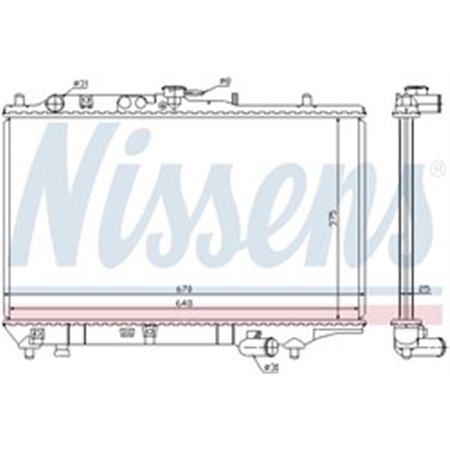 NISSENS 63390 - Engine radiator fits: KIA SEPHIA 1.5/1.6/1.8 09.93-10.97