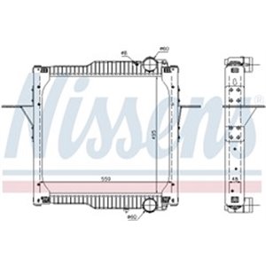 NISSENS 63784 - Engine radiator (with frame) fits: RVI MIDLUM DXi5 05.06-