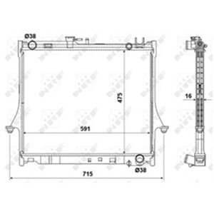 NRF 53540 Mootori radiaator sobib: ISUZU D MAX I 2.5D 05.02 06.12