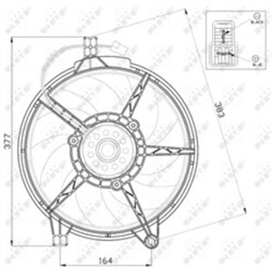 NRF 47445 - Radiator fan fits: MERCEDES V (638/2), VITO (W638) 2.2D/2.3/2.3D 02.96-07.03