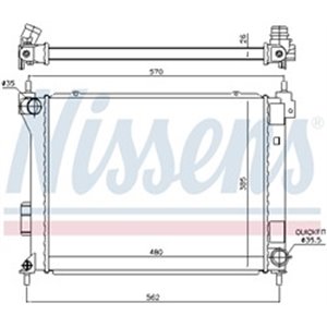 NIS 67615 Mootori radiaator sobib: HYUNDAI I20 I 1.4D/1.6D 08.08 12.15