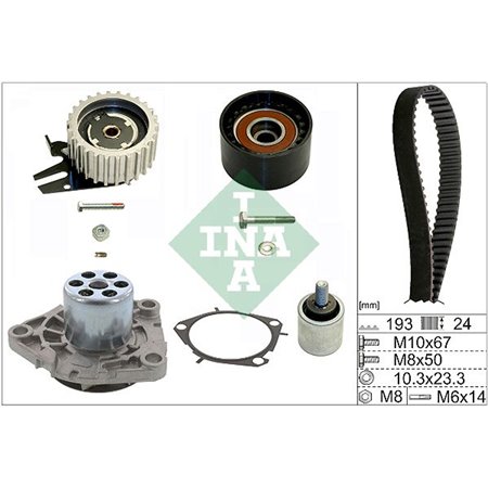 530 0619 30 Water Pump & Timing Belt Kit Schaeffler INA