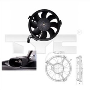 TYC 802-0003 - Radiator fan fits: AUDI A6 C5; VW PASSAT B5.5 1.8-2.8 01.97-05.05