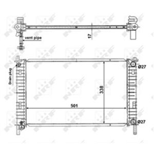 NRF 56134 Mootori radiaator (Manuaalne) sobib: FORD FIESTA V, FUSION MAZDA