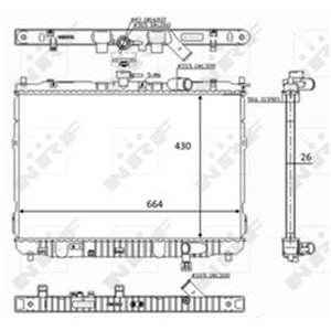 NRF 59046 Mootori radiaator (Manuaalne) sobib: KIA CARENS II 2.0D 07.02 