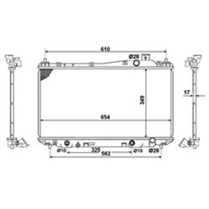 NRF 53570 Mootori radiaator sobib: HONDA CIVIC VII 1.6/1.7 02.01 12.05