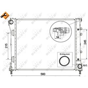 NRF 53525 Mootori radiaator (lihtsalt paigaldatav) sobib: FIAT 500, 500 C 