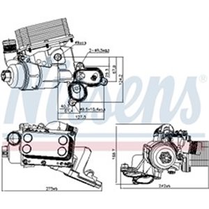 NISSENS 90924 - Oil cooler (with housing) fits: NISSAN PRIMASTAR, QASHQAI I, X-TRAIL, X-TRAIL II; OPEL VIVARO A; RENAULT ESPACE 