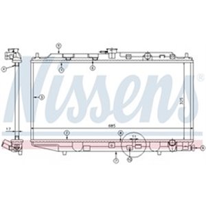 NISSENS 62256 - Engine radiator fits: HONDA CIVIC II, CIVIC IV, CRX I, CRX II 1.5/1.6 03.86-02.95