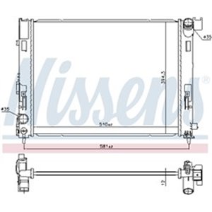 NIS 606726 Mootori radiaator sobib: NISSAN MICRA V RENAULT CLIO V 0.9/1.0/1