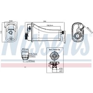 NISSENS 996155 - Coolant expansion tank (with plug, with level sensor) fits: BMW 3 (E46), 5 (E39), 7 (E38), X3 (E83), X5 (E53) 0