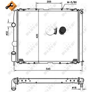 NRF 58194 Mootori radiaator (lihtsalt paigaldatav) sobib: RENAULT CLIO II, 