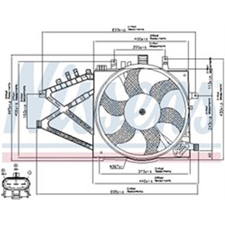 NIS 85190 radiaatori ventilaator ( AC) OPEL CORSA C 1.7 DTi 09.00 