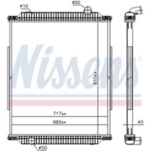 NIS 637890 Engine radiator (no frame, height: 810mm) fits: RVI PREMIUM, PREM