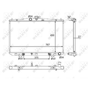 NRF 58611 Mootori radiaator sobib: LEXUS RX 3.5 12.08 09.15