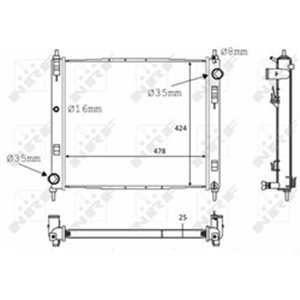 NRF 58231 Mootori radiaator (Manuaalne) sobib: NISSAN CUBE, JUKE 1.5D 10.09