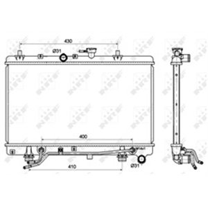 NRF 53119 Mootori radiaator sobib: KIA RIO 1.3/1.5 08.00 02.05