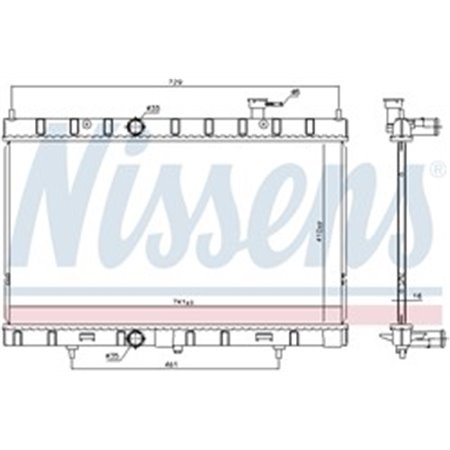 NIS 68789 Mootori radiaator (Automaatne/Manuaalne) sobib: NISSAN X TRAIL, X
