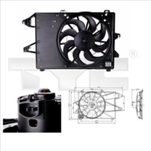 TYC 810-0006 - Radiator fan (with housing) fits: FORD MONDEO I 1.6-2.5 02.93-08.96