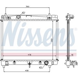 NIS 64682 Mootoriradiaator DAIHATSU CHARADE TOYOTA YARIS 1.0/1.3/1.33 01.0