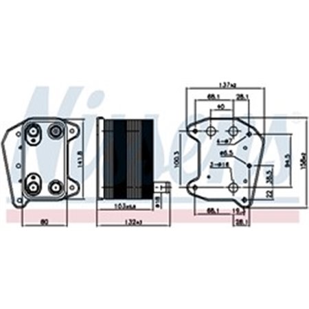 90974 Õliradiaator,mootoriõli NISSENS