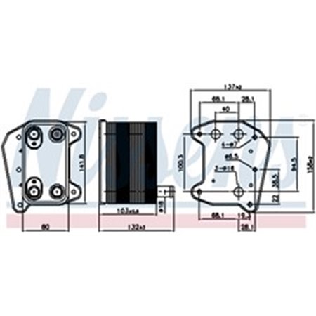 NIS 90974 Oil cooler fits: MERCEDES E T MODEL (S210), E (W210), M (W163) 2.