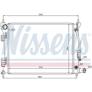 NIS 67553 Mootori radiaator sobib: HYUNDAI VELOSTER 1.6 04.11 12.17