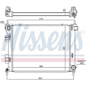 NIS 67616 Mootori radiaator sobib: HYUNDAI I20 ACTIVE, I20 I, I20 II 1.1D/1