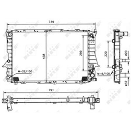 NRF 51319 Mootori radiaator sobib: AUDI 100 C4 2.8 12.90 07.94