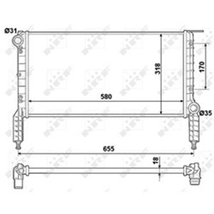 NRF 53788 Mootori radiaator sobib: FIAT DOBLO, DOBLO/MINIVAN 1.2 03.01 