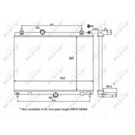 NRF 58399 Mootori radiaator sobib: CITROEN C5 III PEUGEOT 508 I 1.6/1.6D 0