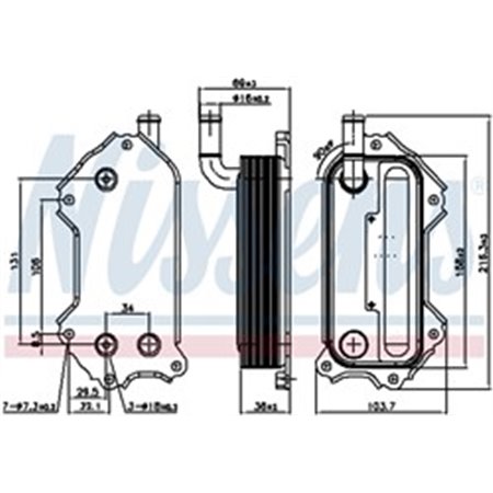 NISSENS 91117 - Oil radiator fits: LEXUS IS II TOYOTA AURIS, AVENSIS, COROLLA, COROLLA VERSO, RAV 4 III, RAV 4 IV, VERSO 2.0D/2