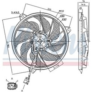 NISSENS 85787 - Radiator fan L fits: PEUGEOT 206 1.1-2.0 09.98-