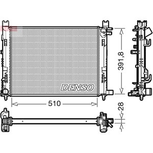 DENSO DRM23109 - Engine radiator (Manual) fits: DACIA DOKKER, DOKKER EXPRESS/MINIVAN, DUSTER, LODGY, LOGAN MCV II, SANDERO II; R