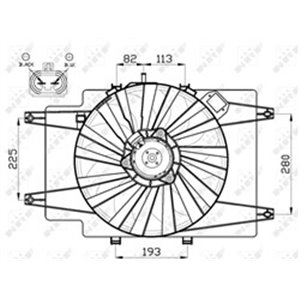 NRF 47513 - Radiator fan (with housing) fits: ALFA ROMEO 147 1.6/1.6LPG 01.01-03.10