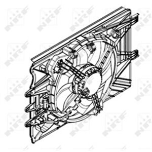 NRF 47594 - Radiator fan (with housing) fits: FIAT 500L 0.9-1.6D 09.12-