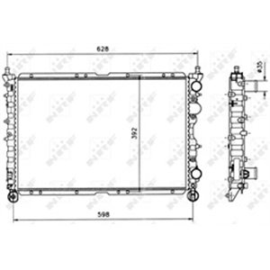 NRF 58085 Mootori radiaator sobib: ALFA ROMEO 145, 146, 155 1.4 1.8 05.96 1