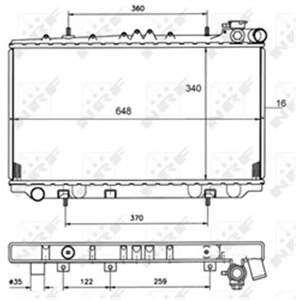 NRF 50134 Mootori radiaator sobib: NISSAN PRIMERA 2.0D 01.91 01.96