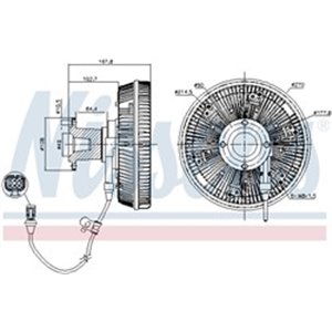 NISSENS 86228 - Fan clutch (number of pins: 5) fits: MAN TGA, TGS I, TGX I D2066LF01-D2676LF80 01.04-