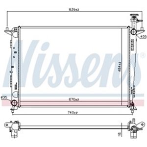 NISSENS 666225 - Engine radiator (Automatic) fits: KIA SORENTO III 2.4 01.15-