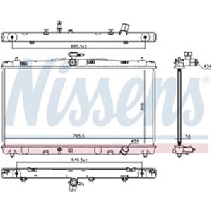 NIS 646869 Mootori radiaator sobib: TOYOTA CAMRY 2.5/2.5H 09.11 