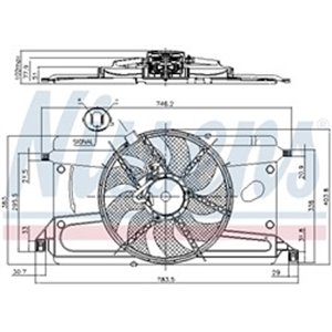 NISSENS 85697 - Radiator fan (with housing) fits: FORD FOCUS II 1.6/1.6LPG/2.0D 07.04-09.12