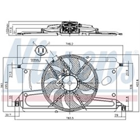 NIS 85697 Radiaatori ventilaator (korpusega) sobib: FORD FOCUS II 1.6/1.6LP