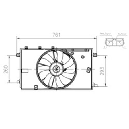 NRF 47933 - Radiator fan (with housing) fits: TOYOTA C-HR 1.2 10.16-